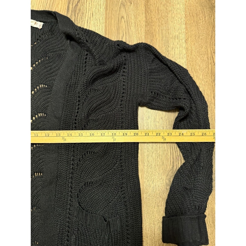 Pink Republic Sweater, Women's Size Large, Black, Long Sleeve, Open Cardigan - Picture 6 of 10
